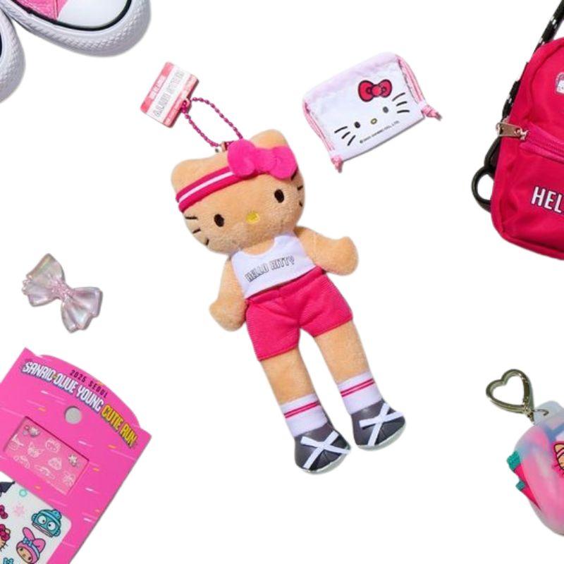 Olive Young × Sanrio Cutie Run Doll Keyring (Hello Kitty Edition)