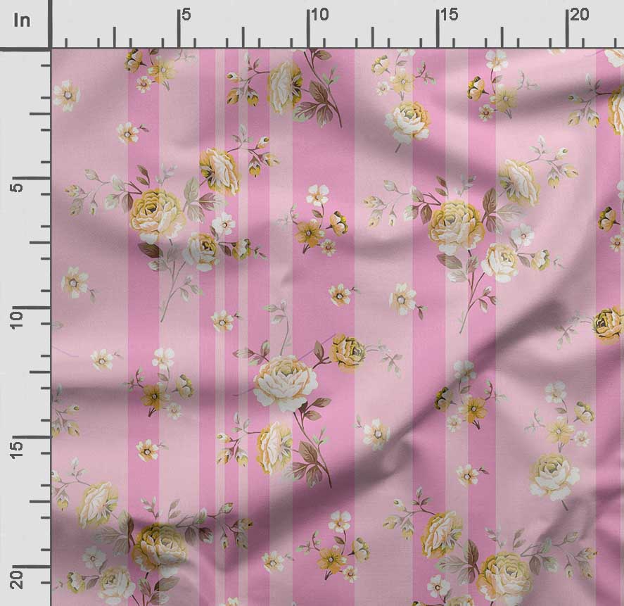 Soimoi Blomster vintagetrykk bomull Cambric Quilting Stoff Selges av The Yard 42 Tommer Bred Middels Vekt Bomullsstoff Syutstyr