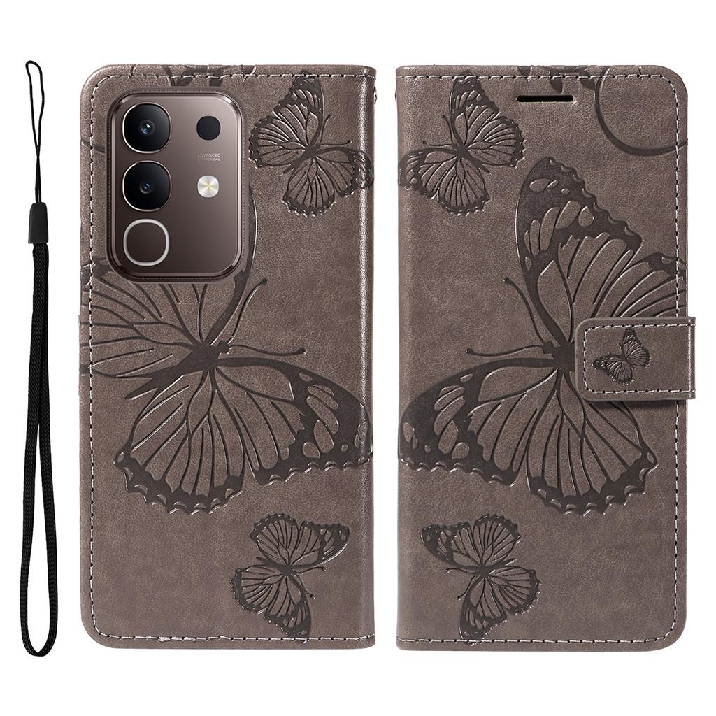 For vivo Y29 4G/vivo T4x 5G/vivo Y300t 5G Wallet Case Floral Butterfly Imprinted Leather Phone Cover Stand