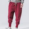 Men Cotton Linen Elastic Large Chinese Style Men's Casual Pants
