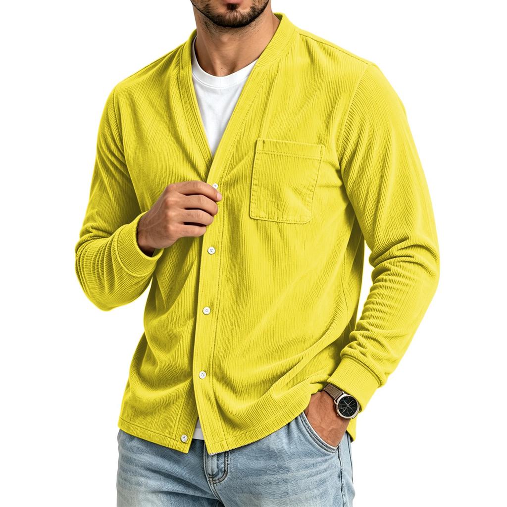 Men's Casual Color Loose Fit Top with Pockets