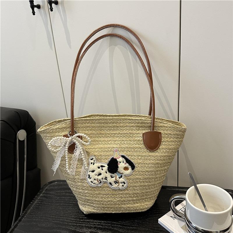 Beach Tide Niche Casual Women's Spring Commuting Large-capacity Straw Woven Bag Women's Shoulder Tote Bag