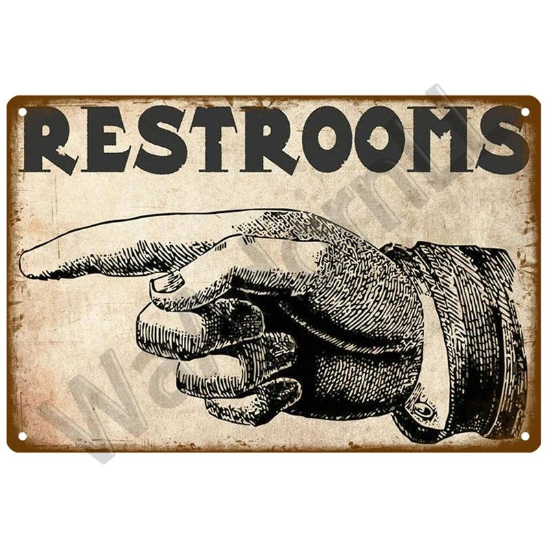 Plakát plechová cedulka WC WC Plakáty Vintage Nástěnné Plakáty Plechová cedule Dekorativní talíř Kuchyně Plakát Kovové Vintage dekorace Příslušenství