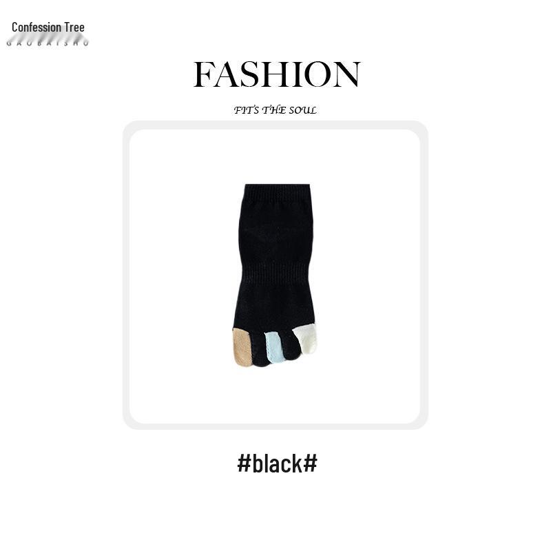 Women's Five-Toe Breathable Cotton Socks - Autumn/Winter Mid-Calf, Sweat-Absorbent, Candy Colors