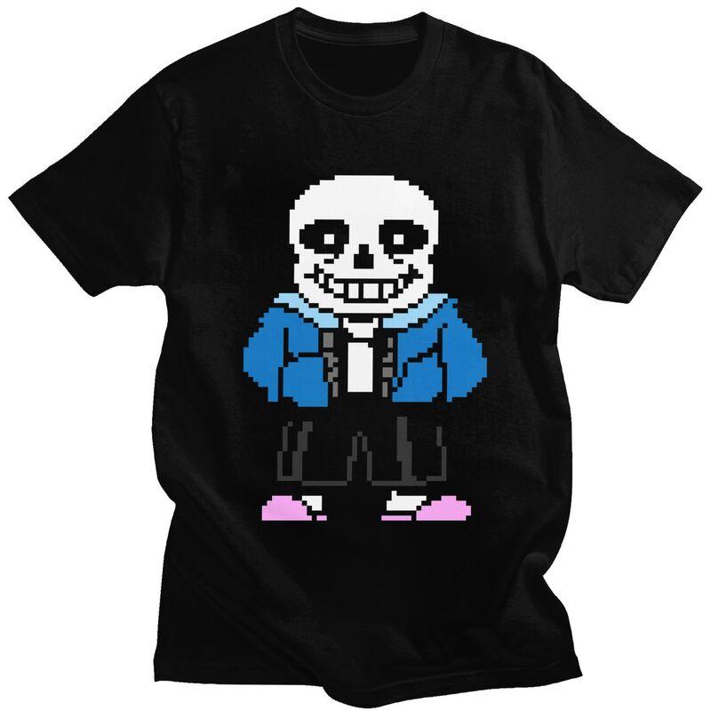 Мужская футболка на заказ по горячей игре Undertale Sans, 100% хлопок, модные футболки, облегающая одежда - Мужская летняя хлоп... S