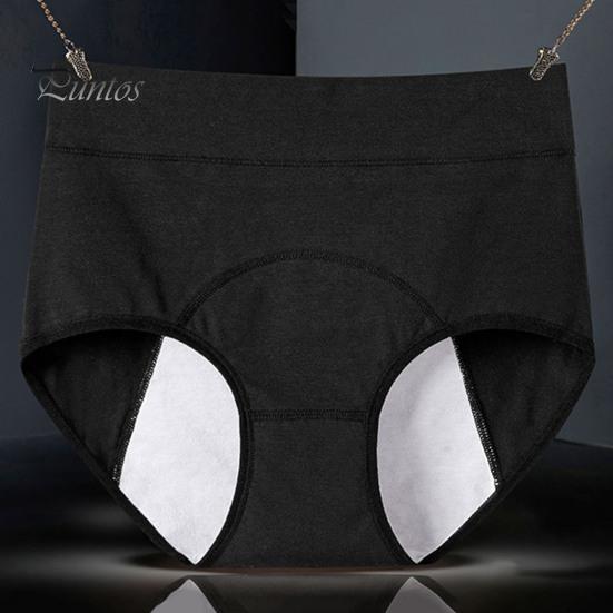 Women Panties Solid Color Plus Size Butt-lifted High Waist Seamless Elastic Period Prevent Leakage Briefs Menstrual Underpants Female Underwear