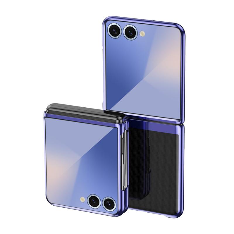 Plating Bumper Transparent Case for Samsung Galaxy Z Flip 7 Z Flip7 FE Protective Cover Shockproof Lightweight Coque Fundas Capa