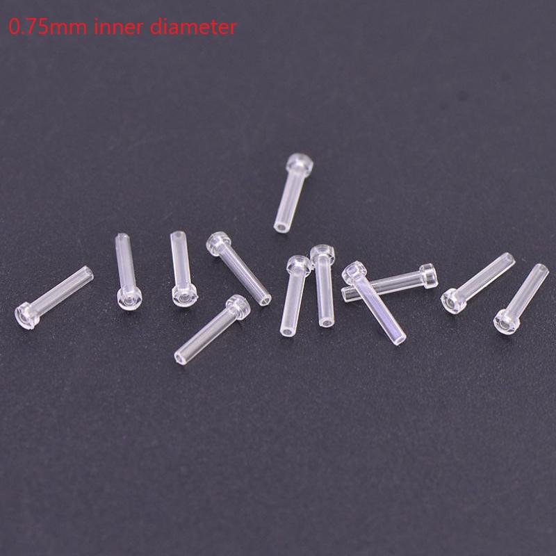 10pcs Anti-Allergy Durable Resin Earring Cannula Sleeves Transparent Non-Deform Earring Backs for DIY Jewelry Crafting