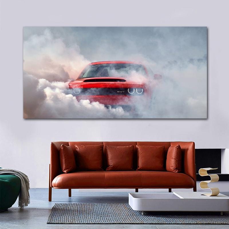 

НАДЕЖНОЕ ИСКУССТВО Красный Автомобиль На Облаках Картины Абстрактные Пейзажи Печать на Холсте Для Гостиной Домашнее Настенное Художественное Украшение БЕЗ РАМКИ Без Рамки 20*40cm