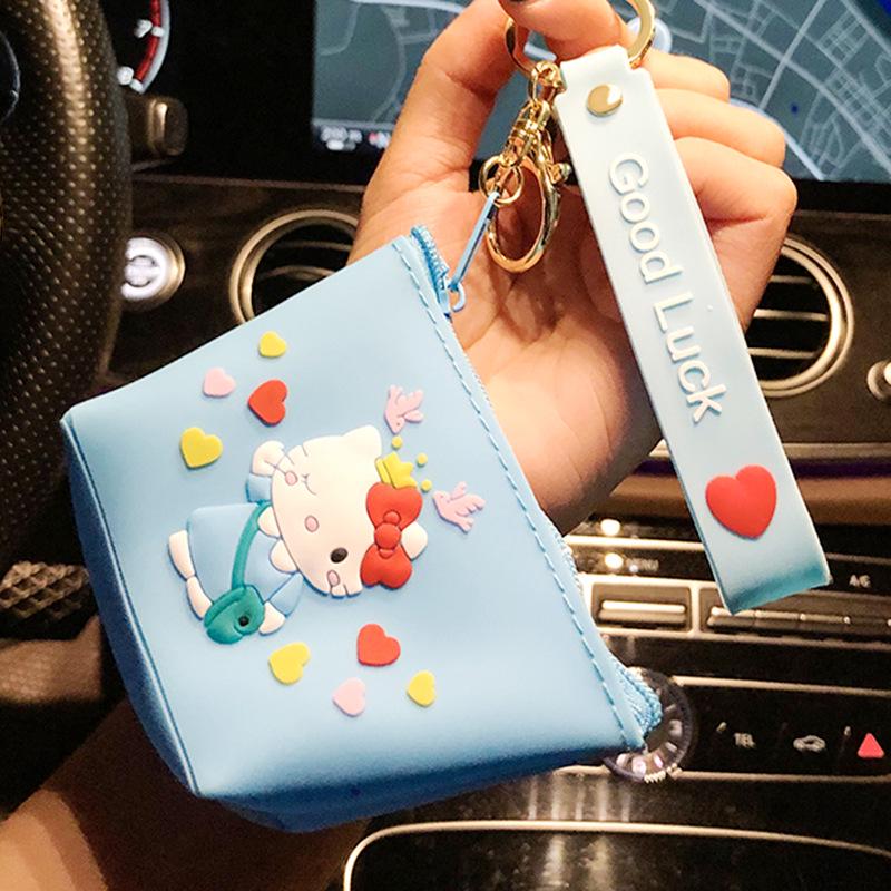 Cute Cartoon Silicone Coin Purse & Earphone Storage Keychain Pendant