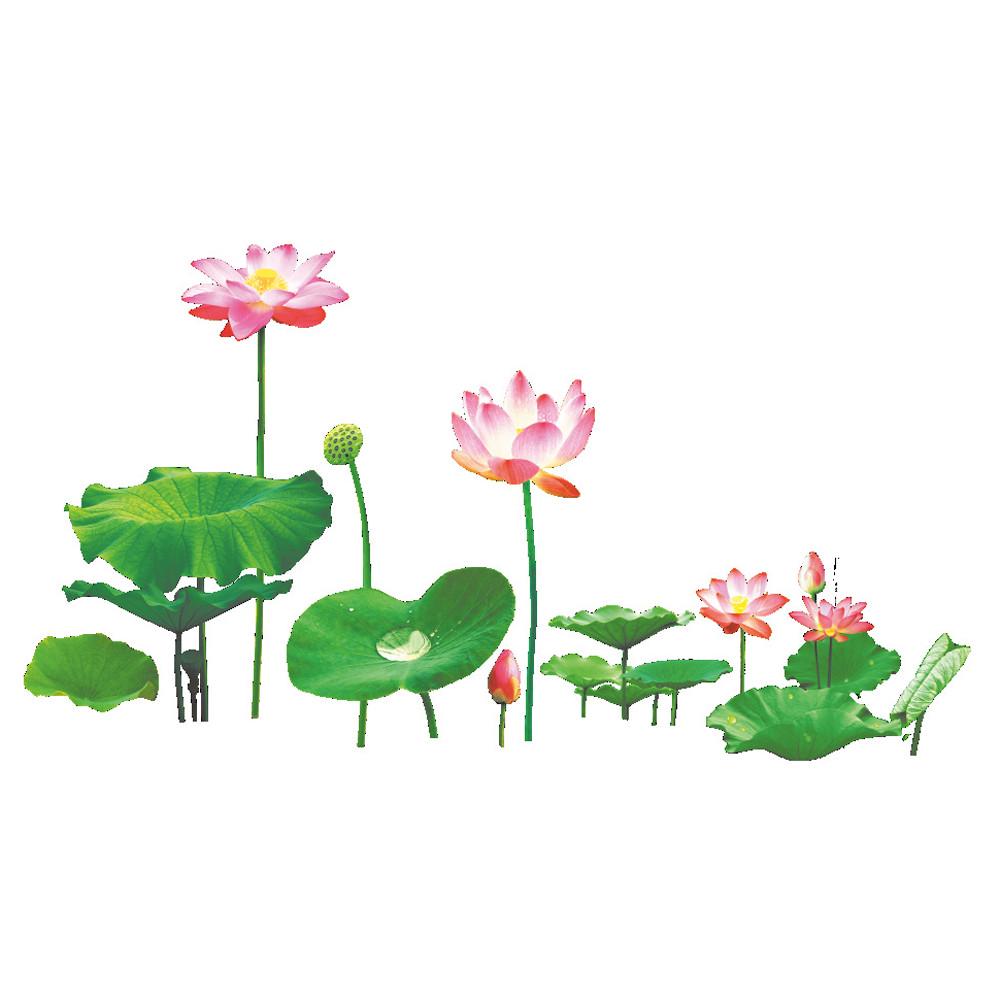 (Nikita) 1PCS Simulation Lotus Abnehmbare Vinyl Aufkleber Kunst Wandbild Home Decor Wand Aufkleber