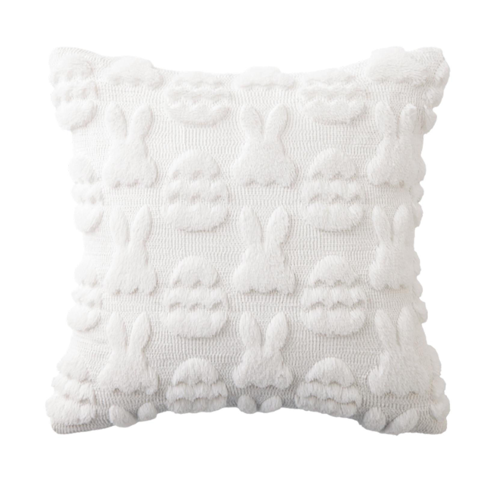

Easter Bunny 3d Embroidered Tufted Pillowcase For Living Room And Bedroom, Removable And Washable Pillowcase One Size белый