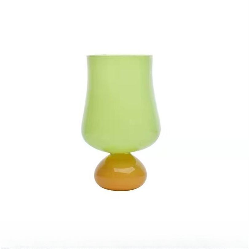 Modern Middle Ancient Cream Color Red Wine Glass Simple Tulip Fresh Ins Milk Drink Juice Cup Household Tall Water Cup