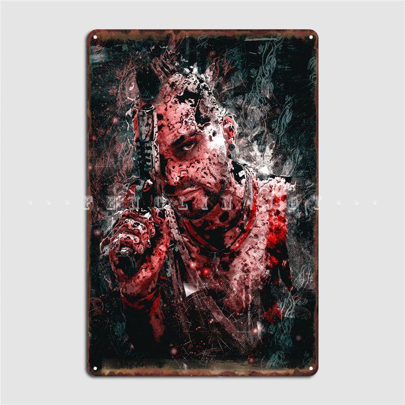 

Far Cry 3 Ваас Монтенегро Металлическая табличка Смешной Настенный Декор для Пещеры Дома Жестяная табличка Постер 20x30cm