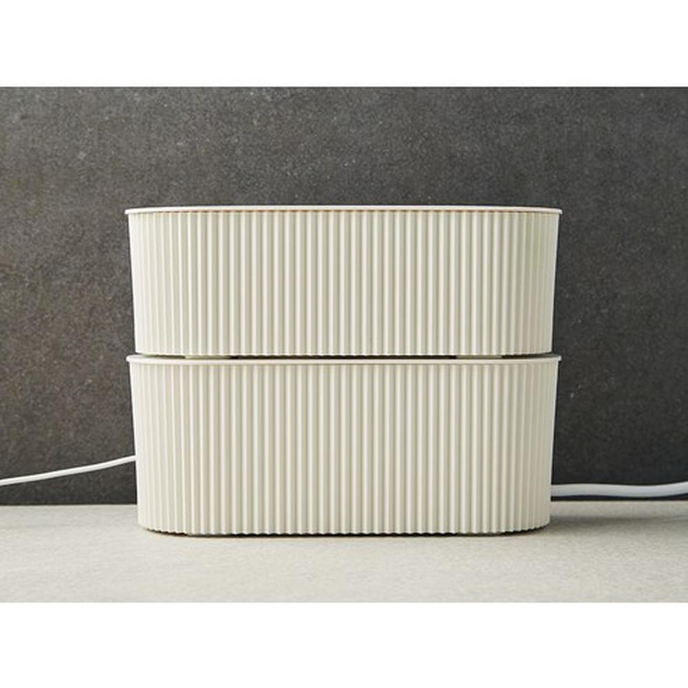 Modern Multi-Purpose Cable Management Storage Box Ivory
