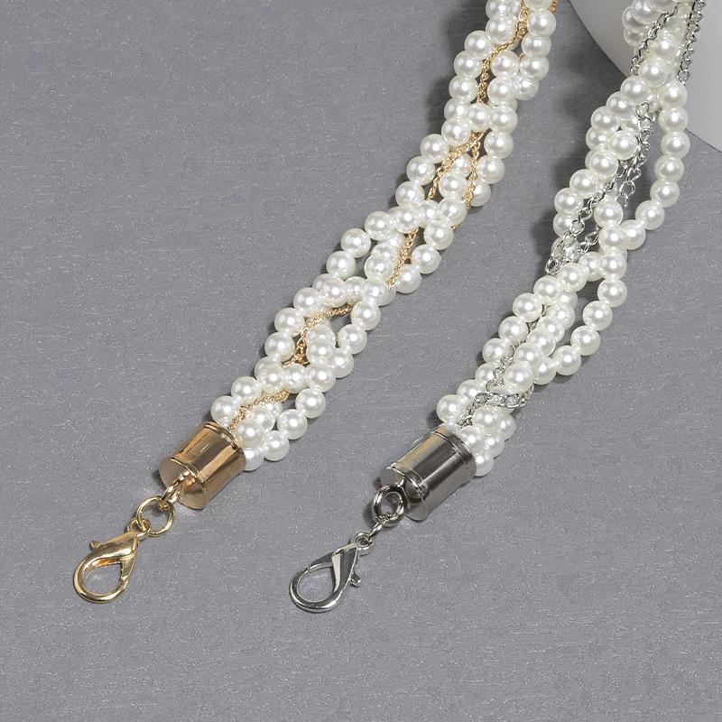 Pearl Chain Decorative Belt Women'S Fine Dress Metal Waist Chain With Sweater Skirt Woven Belt