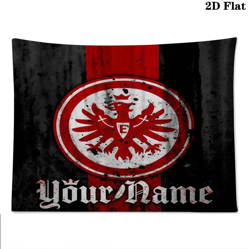 Eintracht Frankfurt Custom Name Wall Tapestry Aesthetic Wall Hanging Printed Fabric Blanket Decorative Tapestries for Bedroom Living Room Home Decor