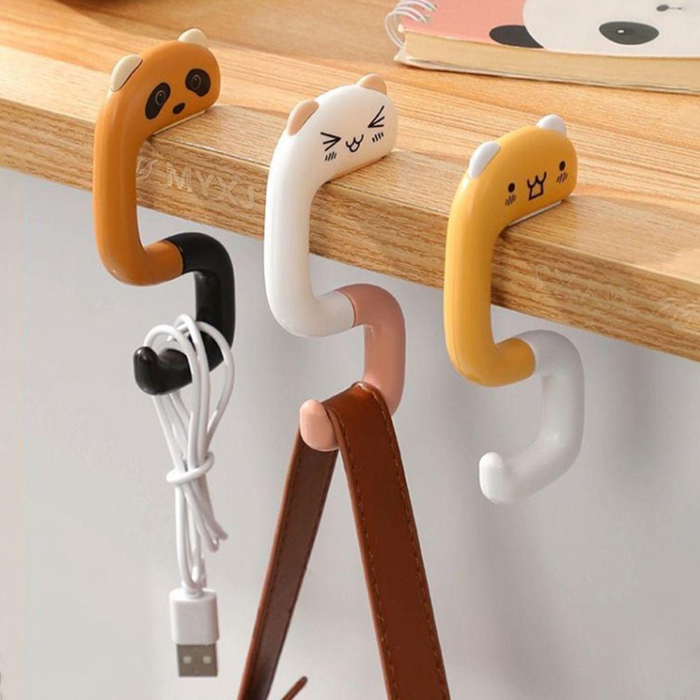 1Pcs Plastic Panda Hanging Decorative Folding Key Holder Hook Table Hook Handbag Hanger