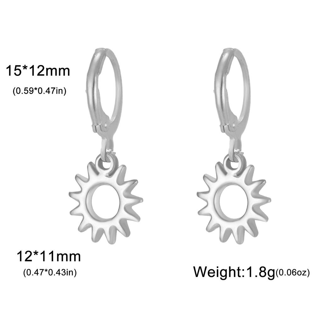 Heart Shaped Starfish Sun Pendant Hoop Earrings For Women Fashion Jewelry Gift