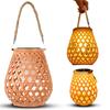 Solar Powered Chinese, Imitation Rattan Hanging Lamps, Tree-mounted Decorative Garden Lights, Balcony