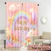 Set Of 2 Flat Printing Curtains Without Rod Birthday Bliss Chic Print Versatile Fabric Decorations Inside Made Polyester
