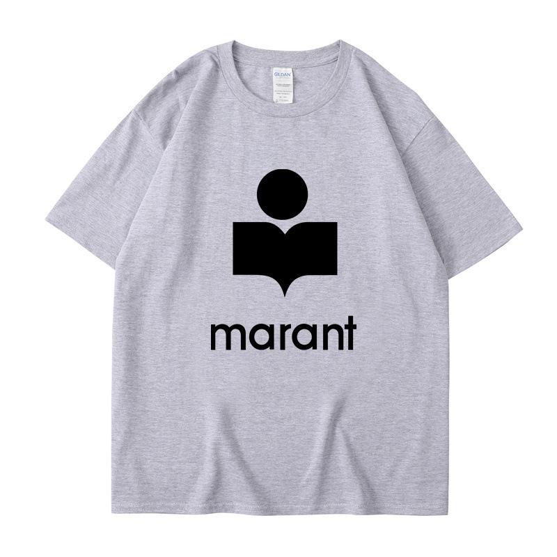 

Новая летняя женская футболка с принтом Marant Letter Grip 2D, круглым вырезом, повседневная, персонализированная, с коротким рукавом L серый