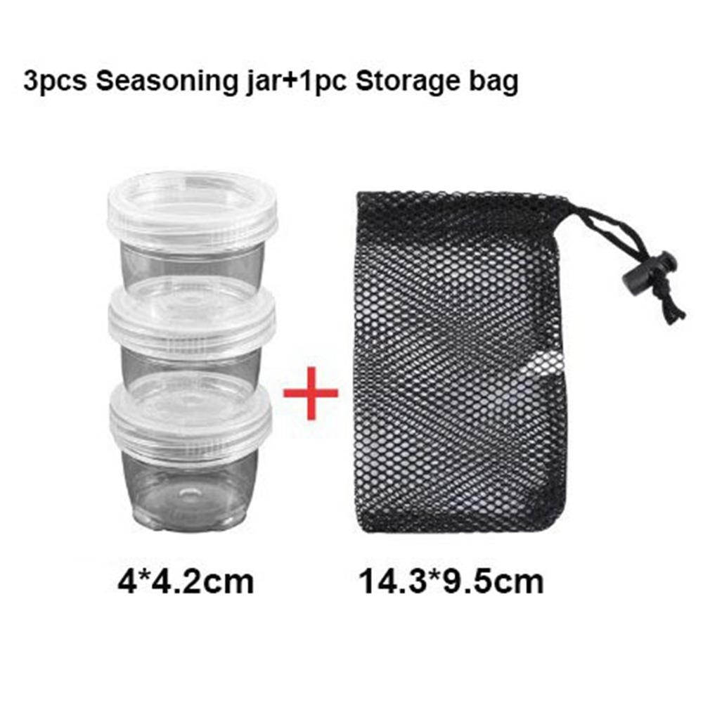 1/2/3/5pcs Portable Camping Seasoning Kit Mulistyles PET/Stainless Steel Travel Salt Pepper Container Bag 4