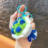 Portable Keychain Hand-Crocheted Wool Rose Petal Mini Bouquet Decoration Keychain Pendant Bags Backpacks Accessory