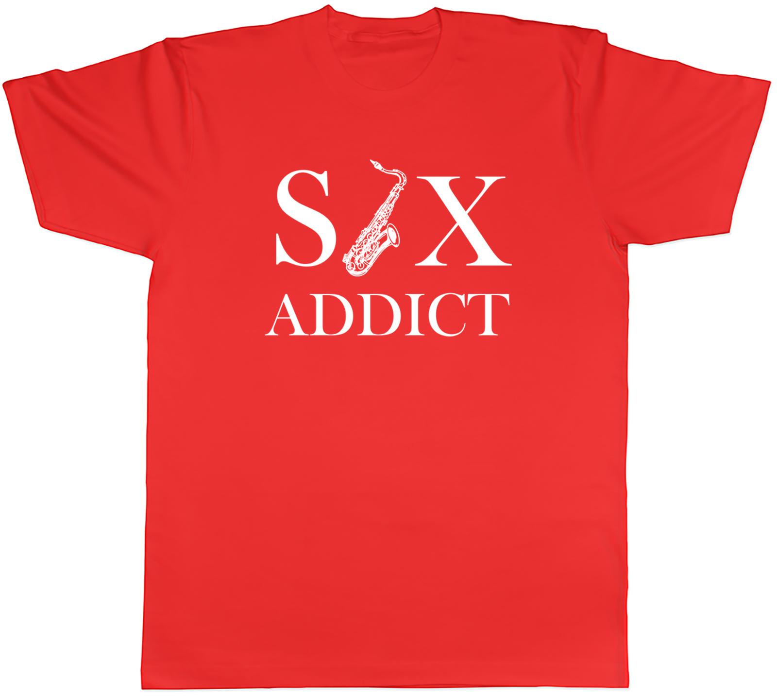 Funny Sax Addict Saxophone Music Instrument Mens TShirt Tee Gift Top S