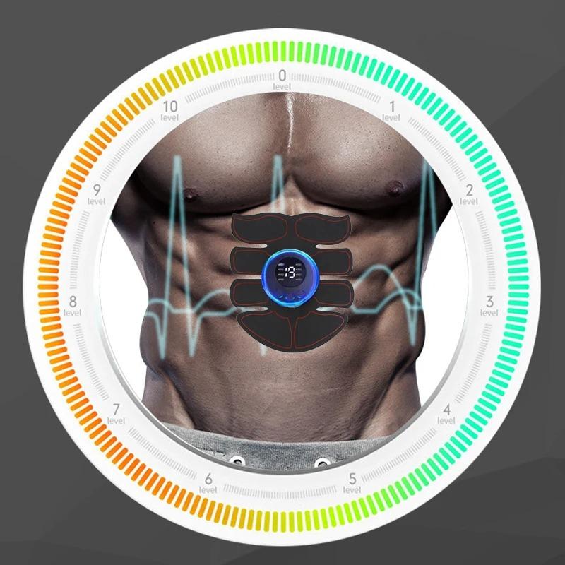 Abdominal Muscle Massager EMS Fitness ABS Arm Training Patches Muscle Exercise Instrument Body Slimming Machine USB Charging Home Men Women