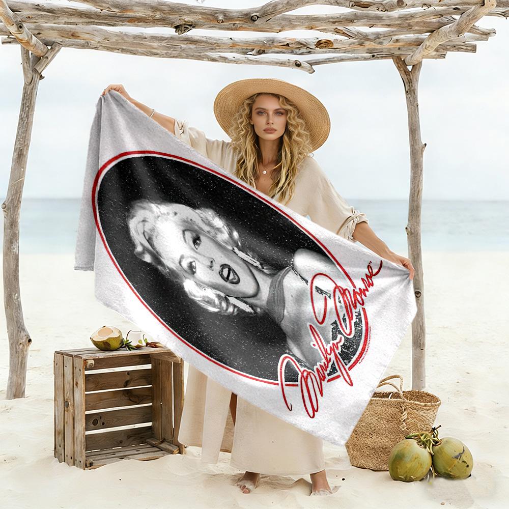 Marilyn Monroe Iconic Pose Beach Towel Super Soft & Absorbent Comfortable Lightweight