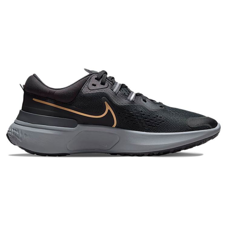 Nike React Miler 2 Negro Metálico Dorado Zapatillas de Hombre Gris Humo Oscuro Gris Partícula CW7121-005