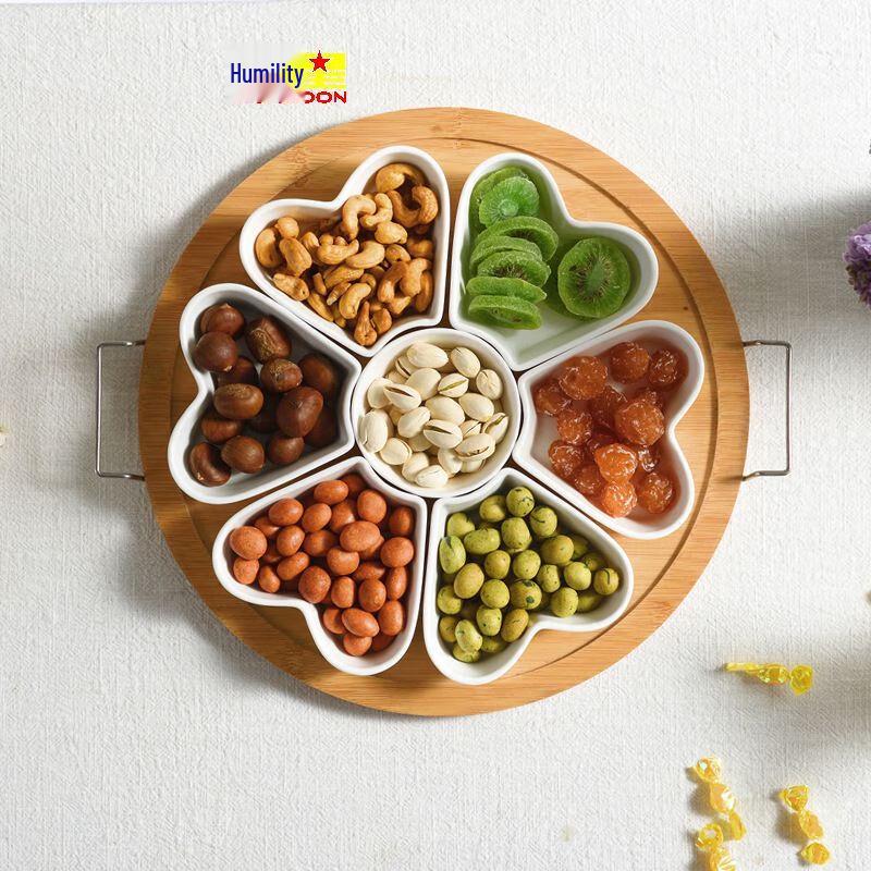 Qianxing Multi-Compartment Ceramic Serving Platter Set