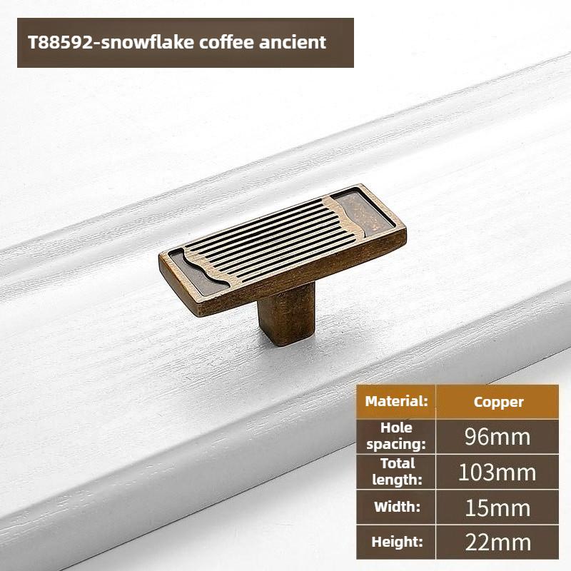 Modern Simple High-End Antique Brass Cabinet Door Handle Light Luxury for Wardrobe Shoe Cabinet - Vintage Style Hardware