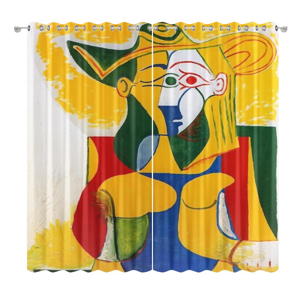 Abstract Curtain Cloth Bedroom Living Room Balcony Blackout Curtain Office Hotel Insulation Curtain