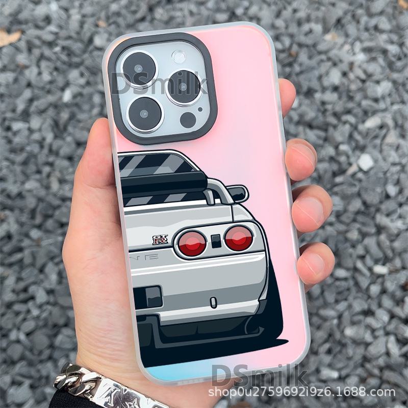 JDM Sportwagen iPhone 15 Pro Hülle in Aurora Weiß, passend für iPhone 14/13/12/11XsMax/XR.