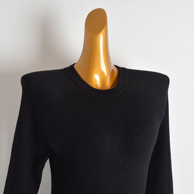 Western Style New round Neck Long sleeve Knitted dress Women clothes Spring and Autumn Slim fit Sexy Hollow Backless Hip Skirt