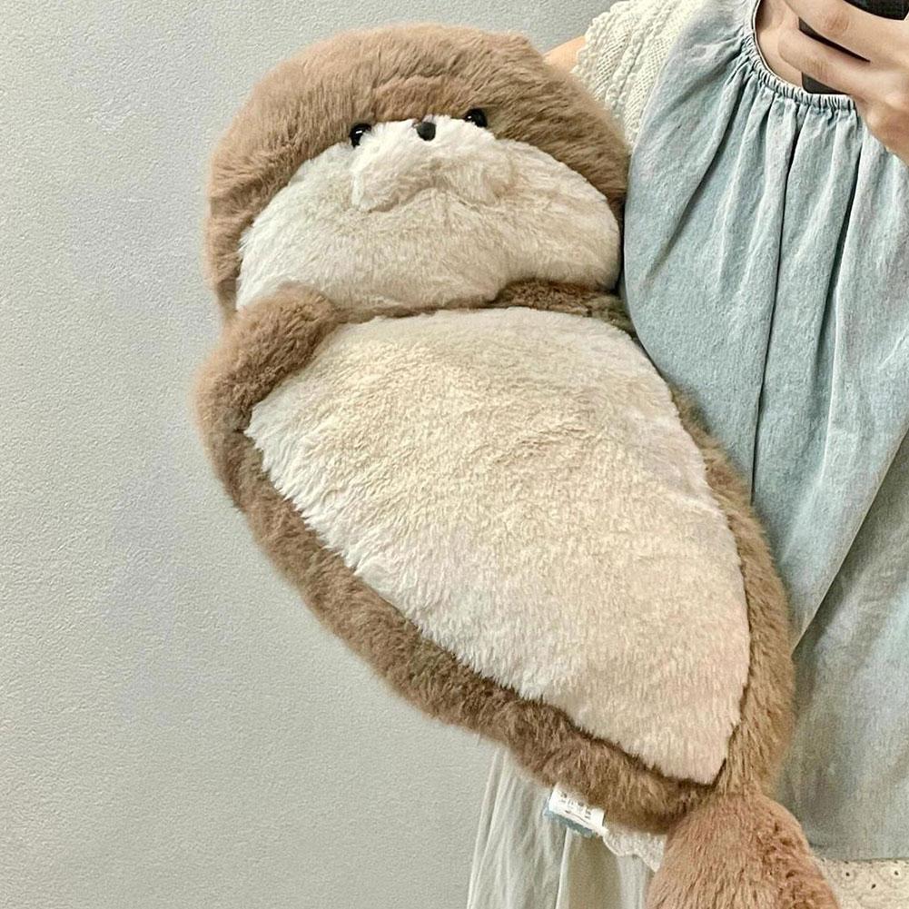 Soft Plush Sea Lion Otter Stuffed Animal Pillow Doll Animal Toy Round Cushion Throw Pillow for Kids Birthday Gift