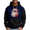Men's Christmas Print Color Block Hooded Casual Sports Comfort Sweatshirt
