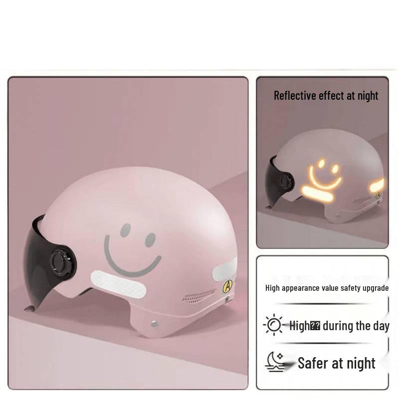 Certified Smiley Face Sun Protection Helmet for Electric Scooters and Motorcycles