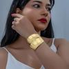 Cold Wind Pleated Bangle Iron Bold Statement Bracelet Minimalist Style Open Bracelet  Daily