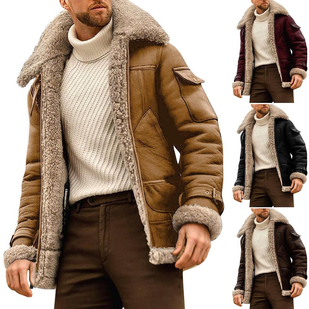Warm Winter Men's Jacket Thickened Suede Faux Fur Jacket Independent Station