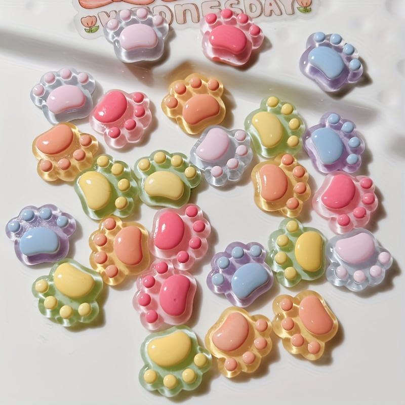 20 pieces per pack of cute cartoon resin accessories, cartoon claw accessories, hair clips, hair accessories, earrings, material