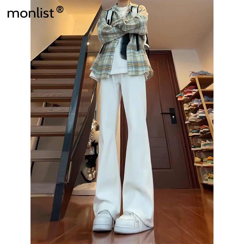 MON-LIST Men s Slim Fit Slight Flare Jeans M