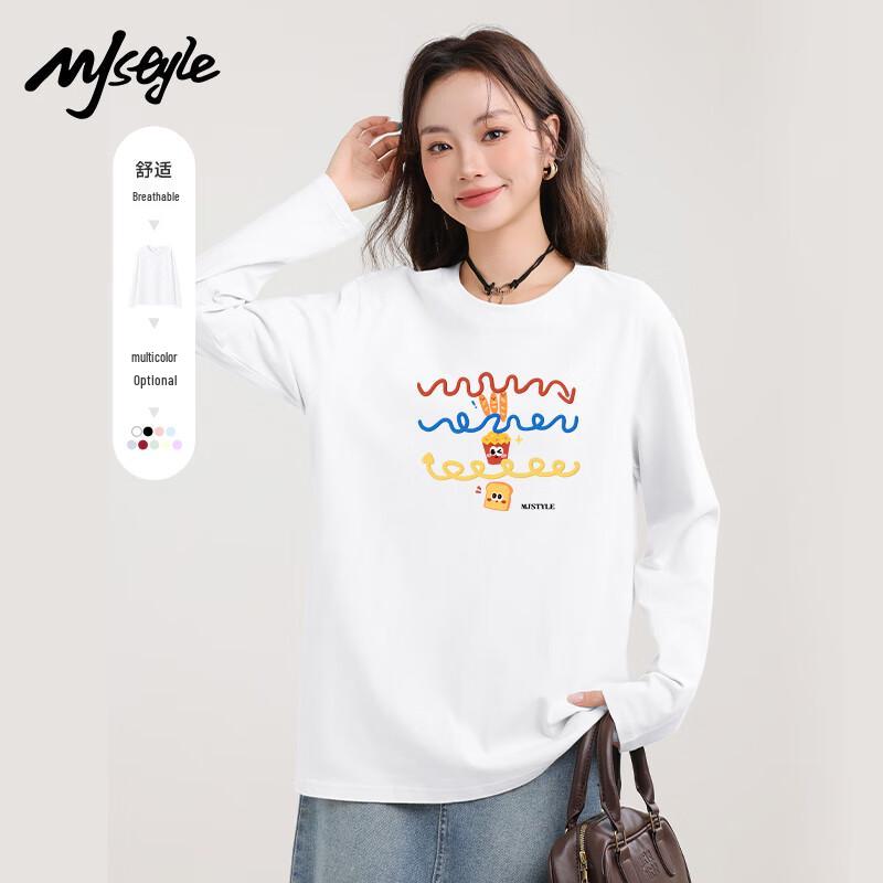 MJ STYLE Women s Cotton Long Sleeve T-Shirt M