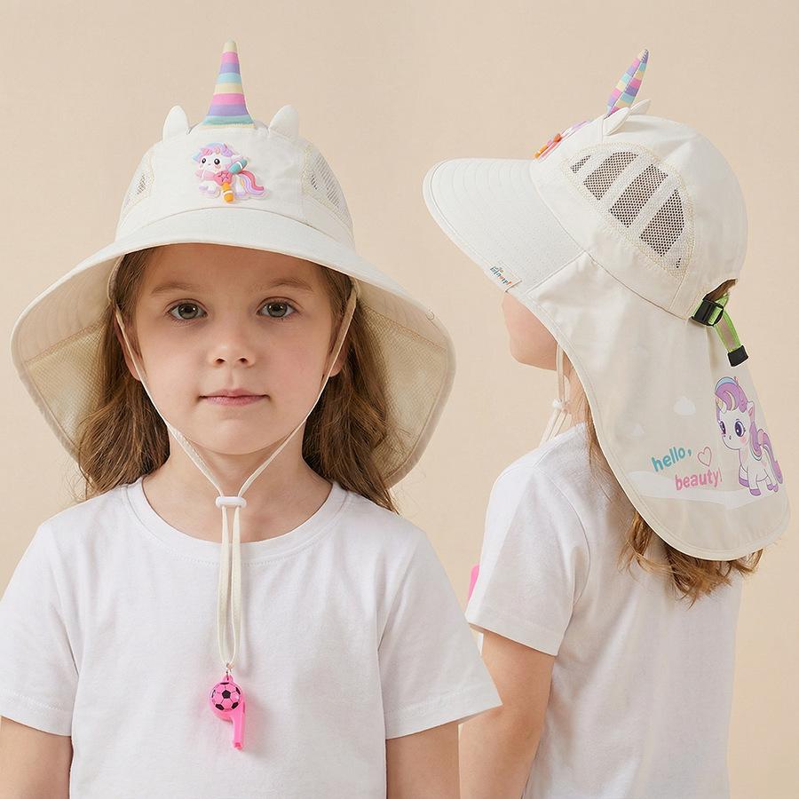 2026 My Little Pony Unicorn Kids' Wide-Brim Sun Hat - Summer Sun Protection for Girls
