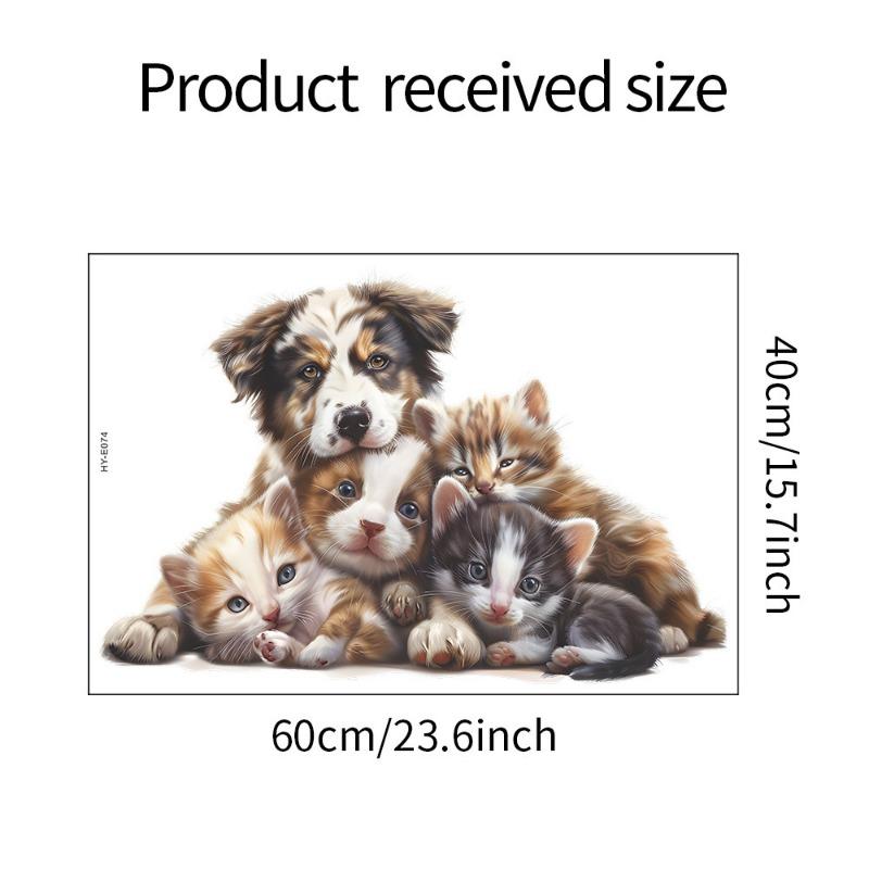 Cartoon Cute Puppy Children's Bedroom Entrance Hall Dormitory Home Decoration Wall Stickers Self-adhesive