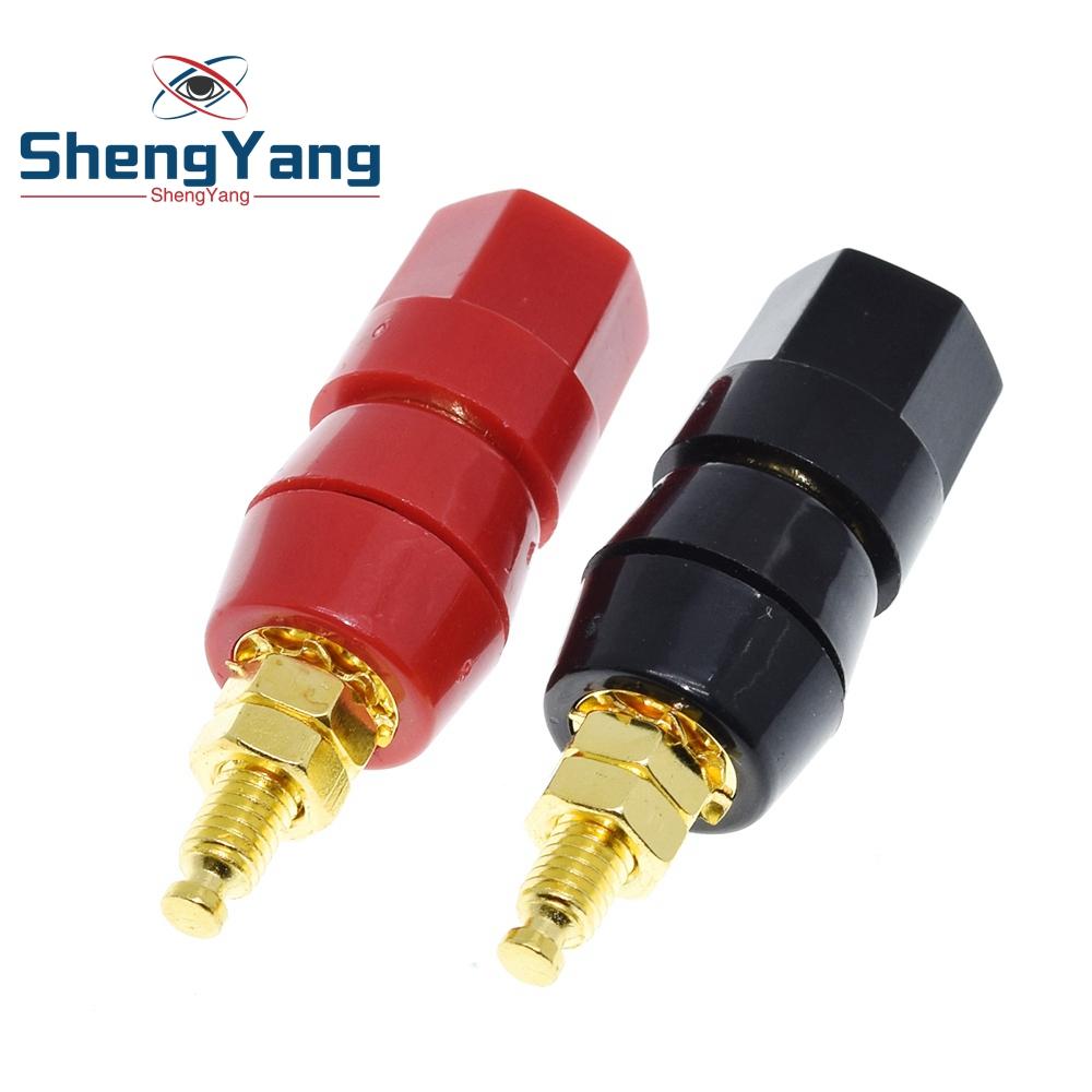 TZT 1pair(black+red) Red Black Connector Amplifier Binding Post Banana Speaker Plug Jack Adapter Socket