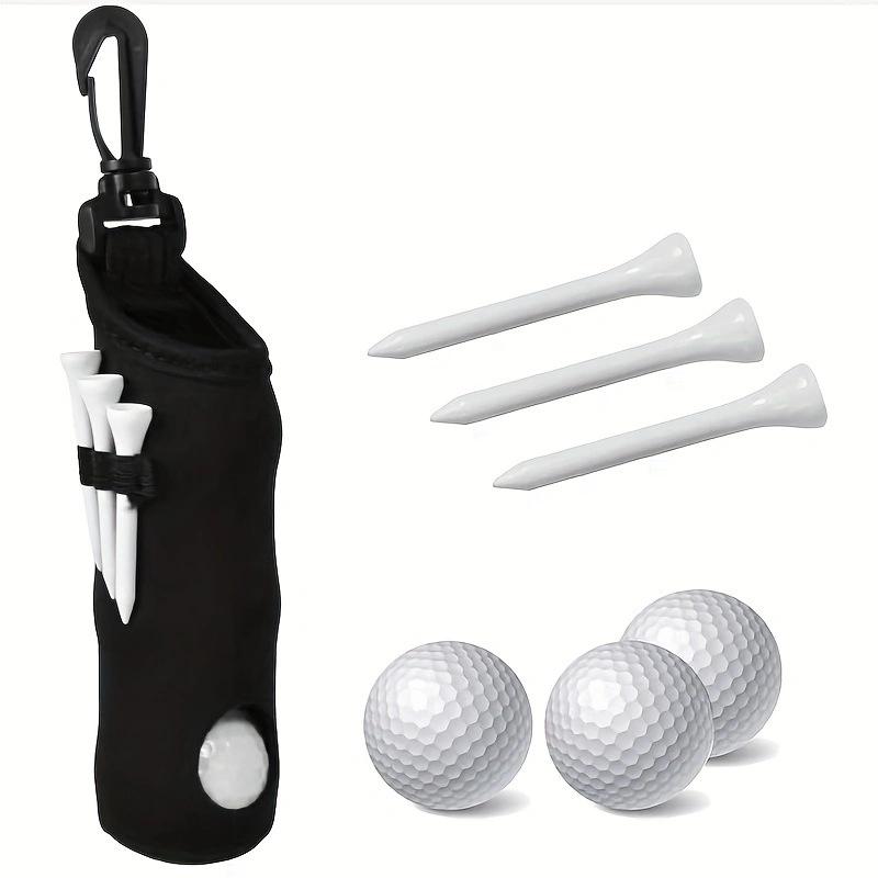 Neoprene Golf Ball Storage Bag - Holds 3 Balls, Portable Golf Ball Protective Pouch for On-the-Go Use