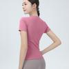 Women's Short Sleeve Yoga Top - Slimming, High-Elasticity, Nude Feel for Fitness, Sports, Running, and Pilates